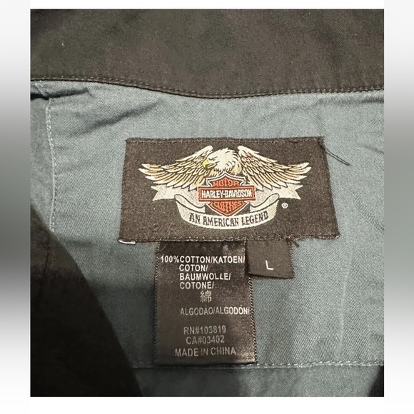 Harley Davidson Blue Button Down - Picture 3 of 4